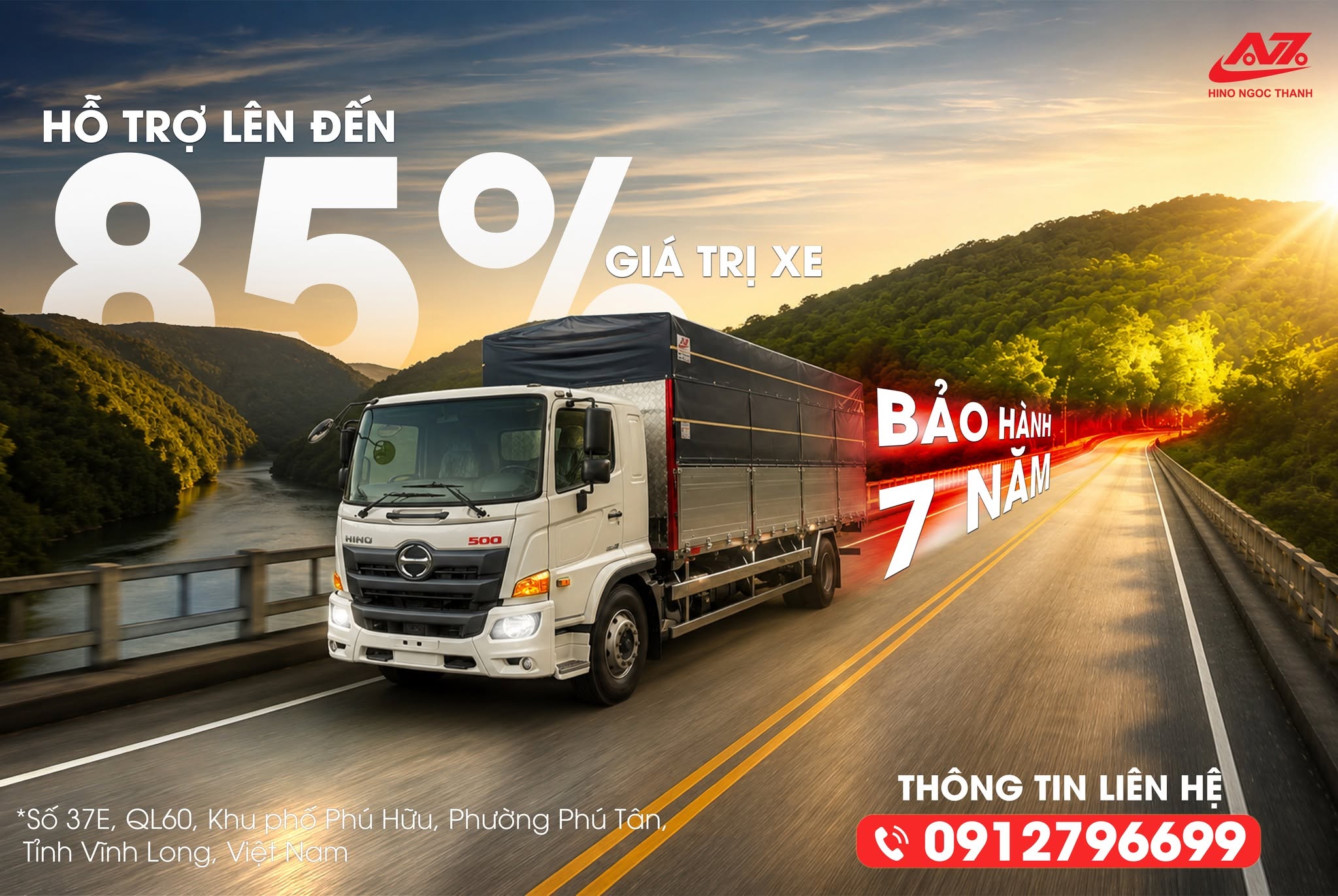 Xe tải Hino chính hãng hỗ trợ vay trả góp 85% tại Hino Ngọc Thành Vĩnh Long